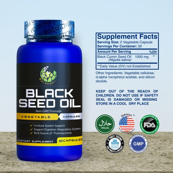 Black Seed Oil Capsules Nutritional facts